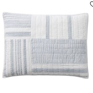 Pottery Barn Hawthorn Handcrafted Patchwork Cotton Quilted Sham Standard